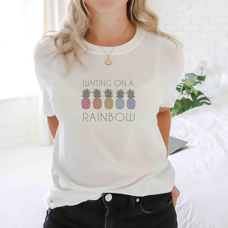 Waiting On A Rainbow Adult Graphic Tee | White