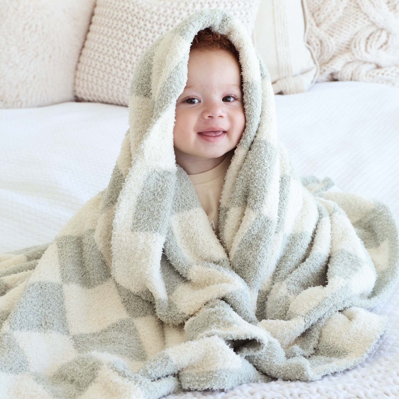 CuddleLane Luxe Blankets | Sage Check
