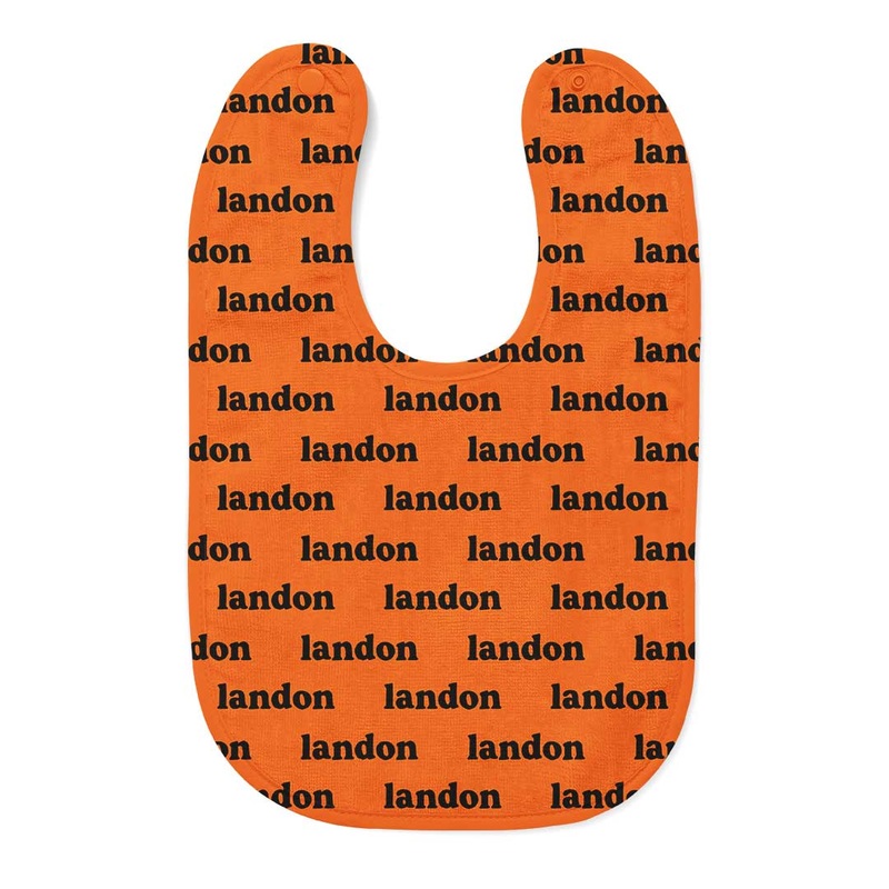 Personalized Baby Name Bib | Cowboy Orange