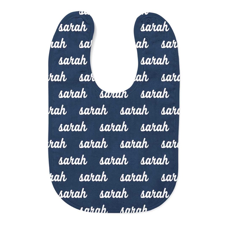 Personalized Baby Name Bib | Navy & White