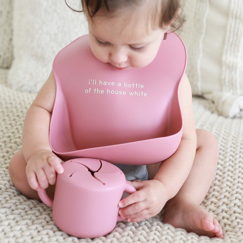Silicone Baby Bib | Bottle Of The House White