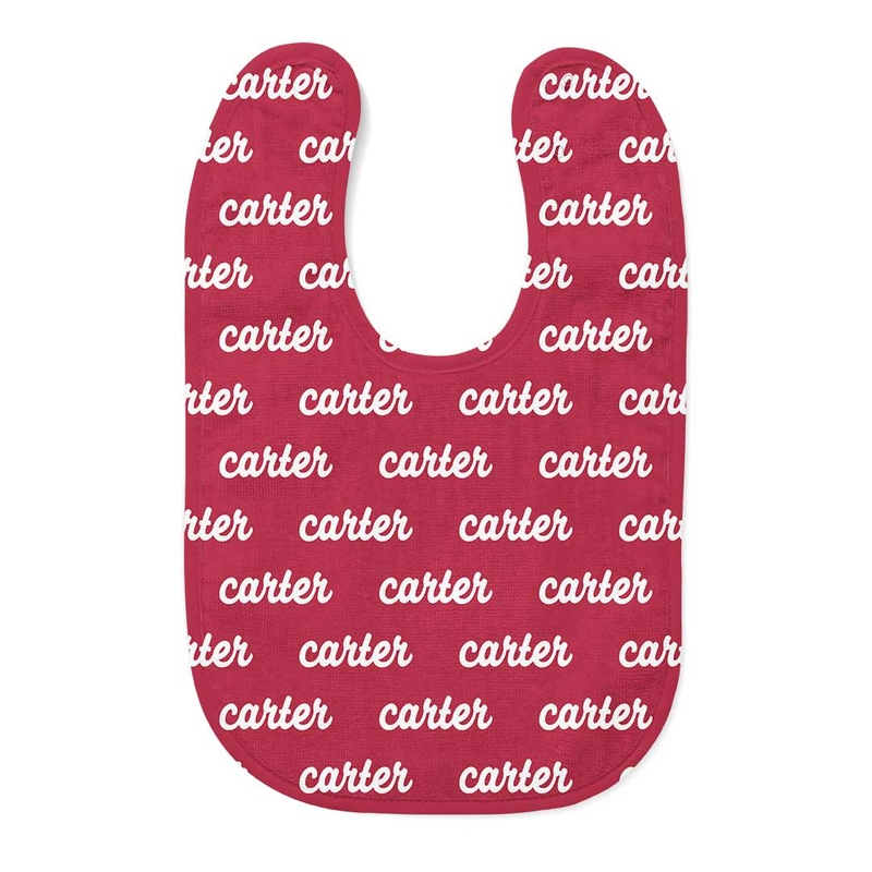 Personalized Baby Name Bib | Oklahoma Red