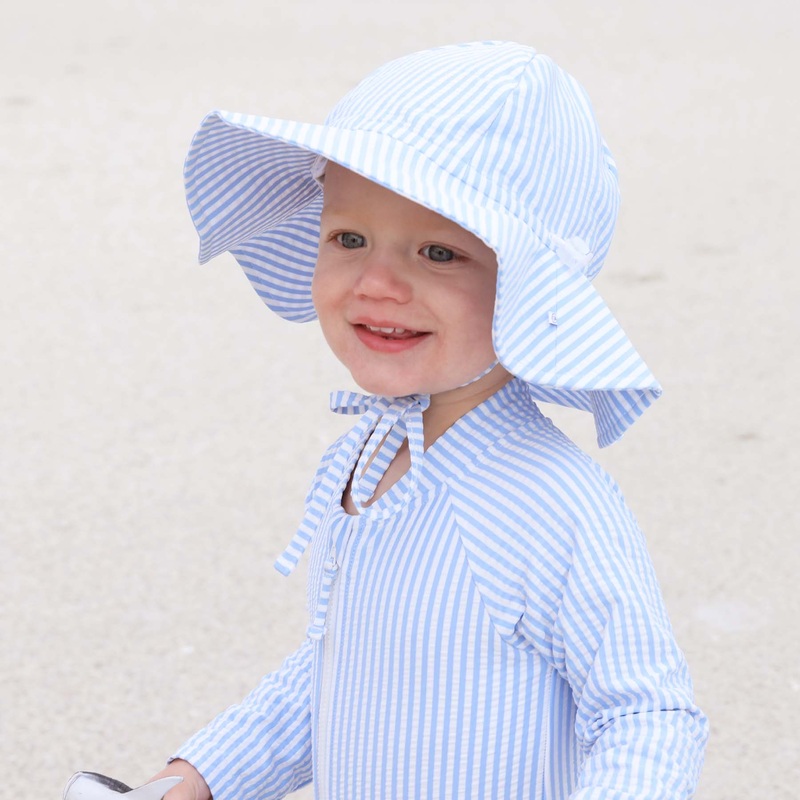 Printed Sun Hat | Seersucker Blue