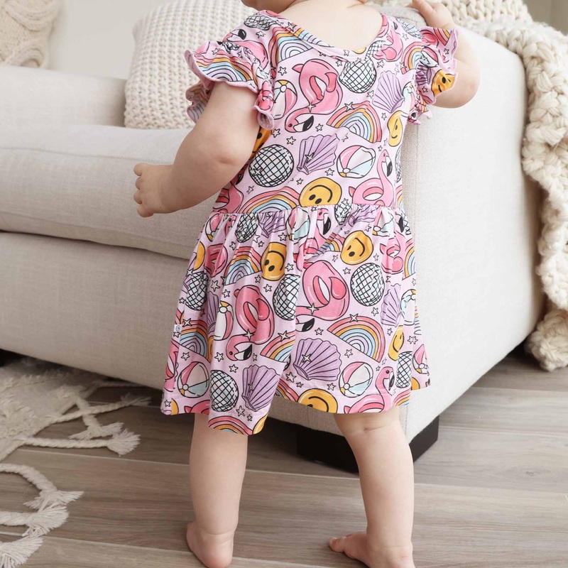 Sleeveless Twirl Bodysuit | Floatie Friends Pink