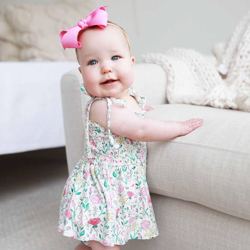 Smocked Twirl Bodysuit | Paris Petals