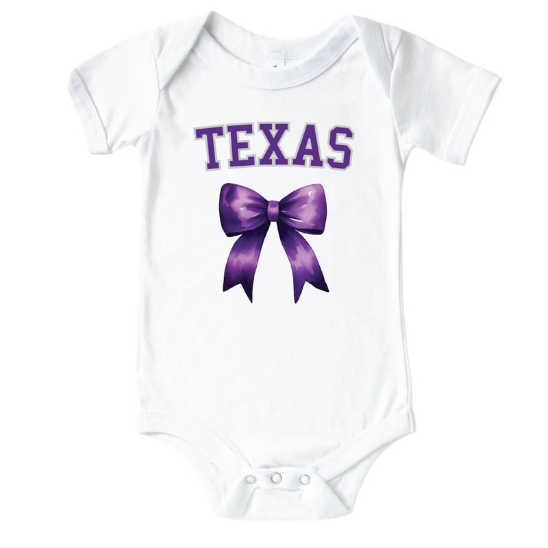 Texas Christian University | Footballs & Bows Graphic Bodysuit