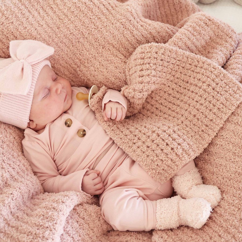 CuddleLane Luxe Waffle Lovey | Wild Rose