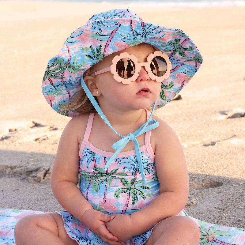 Printed Sun Hat | Pastel Palms