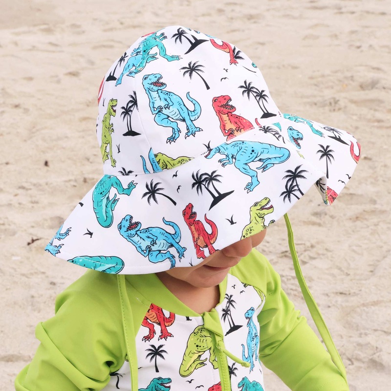 Printed Sun Hat | Tropical T-Rex