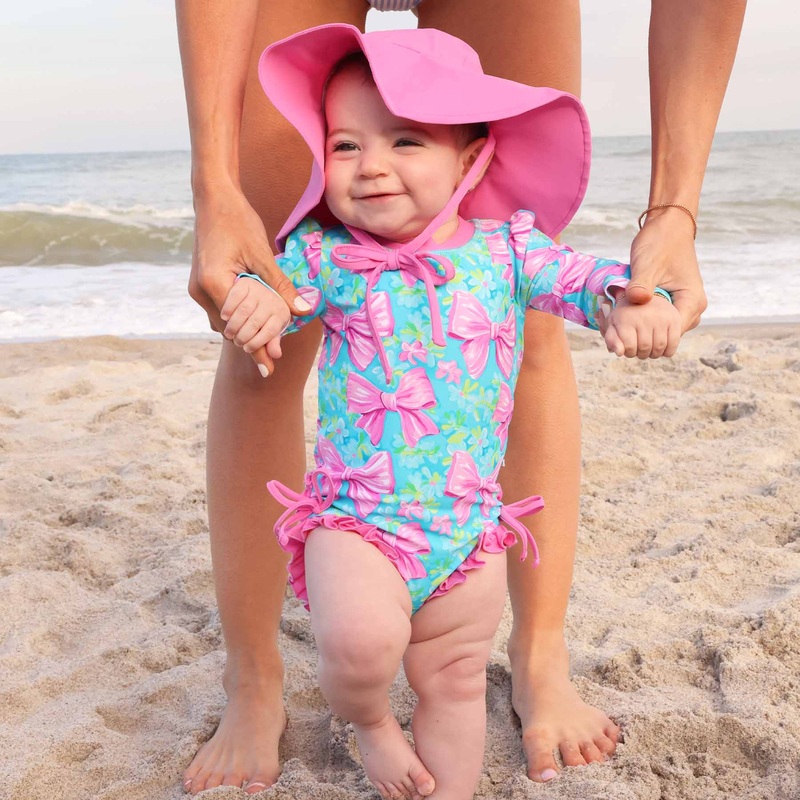 Solid Sun Hat | Bow Pink