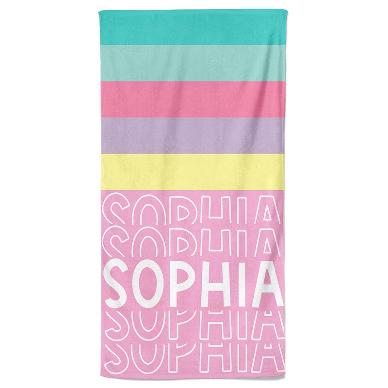 Bright Gradient Personalized Kids Beach Towel