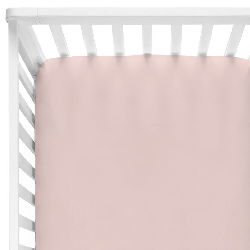 Solid Petal Pink Bamboo Knit Crib Sheet