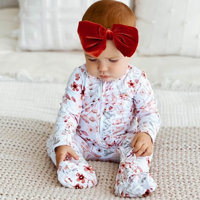 Wren’s Wildflower Zipper Ruffle Footie