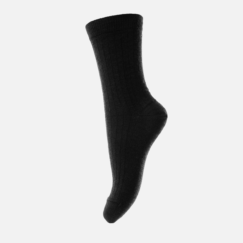 Adults Wool Rib Socks – Black