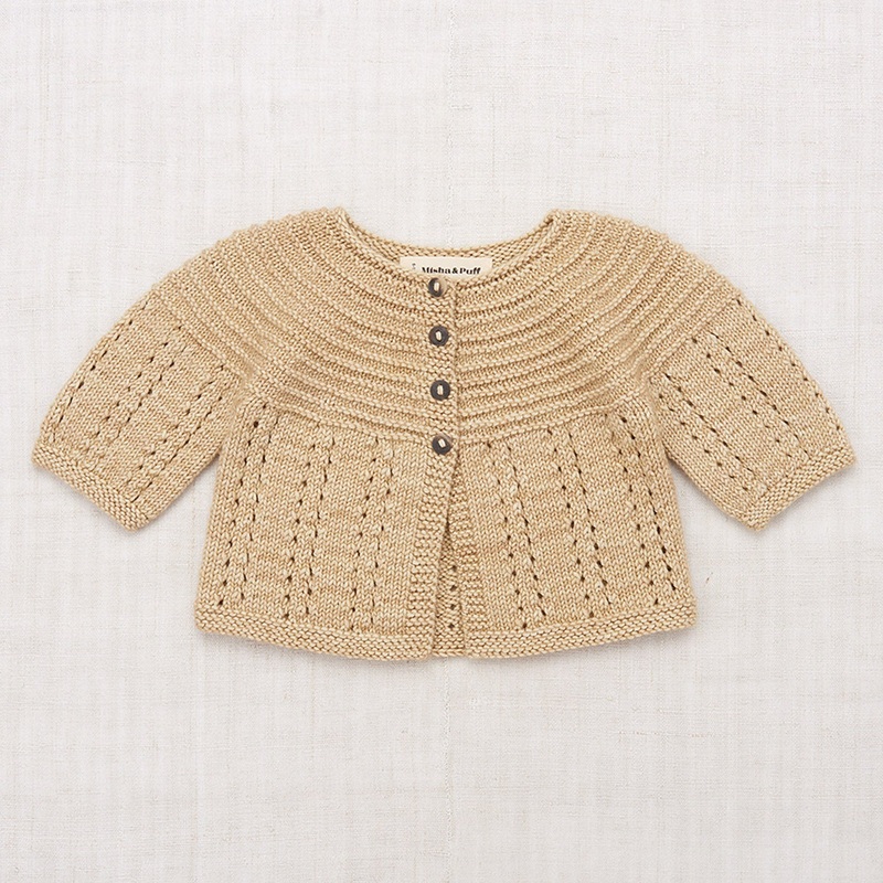 Baby Hand Knit Merino Wool Pram Cardigan – Alabaster