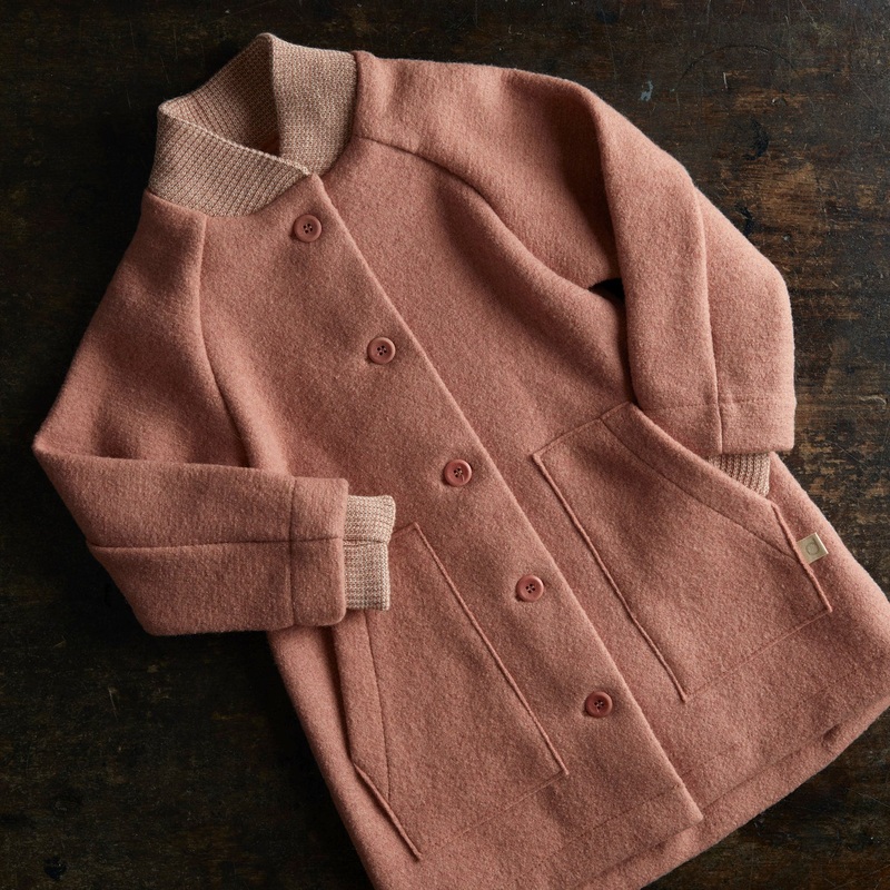 Boiled Merino Wool Coat – Rose