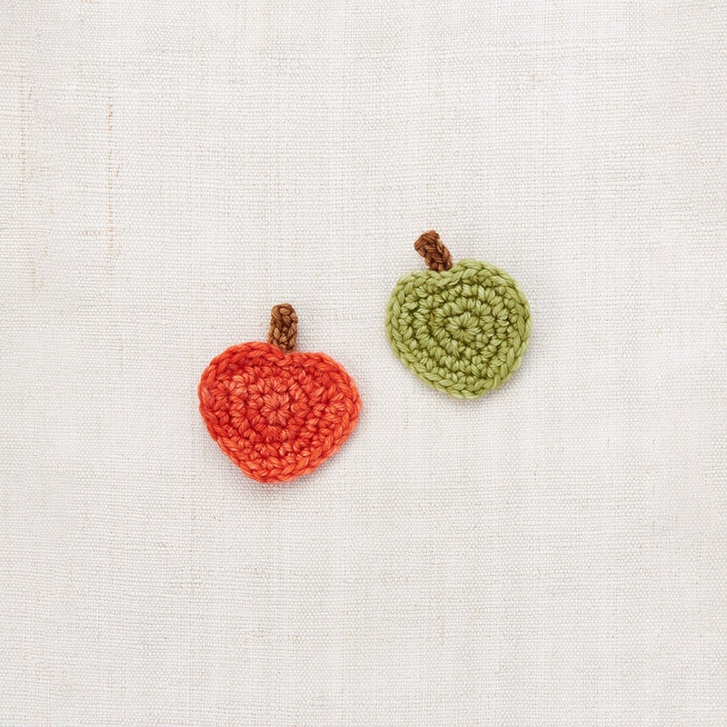 Hand Crochet Merino Wool Apple Clip Set – Red Flame