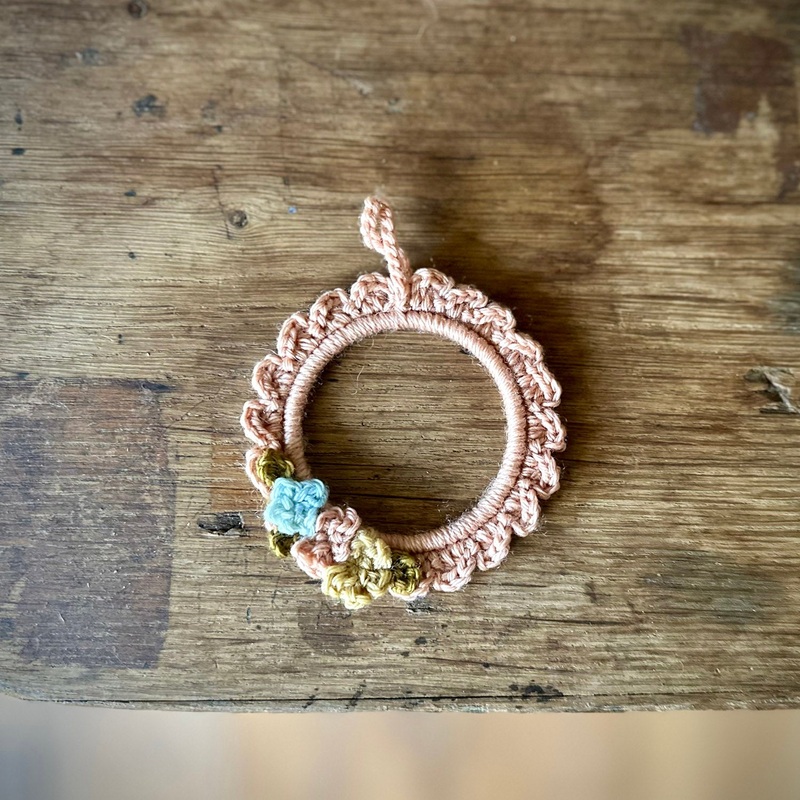 Hand Crocheted Wool Primrose Frame – Pink