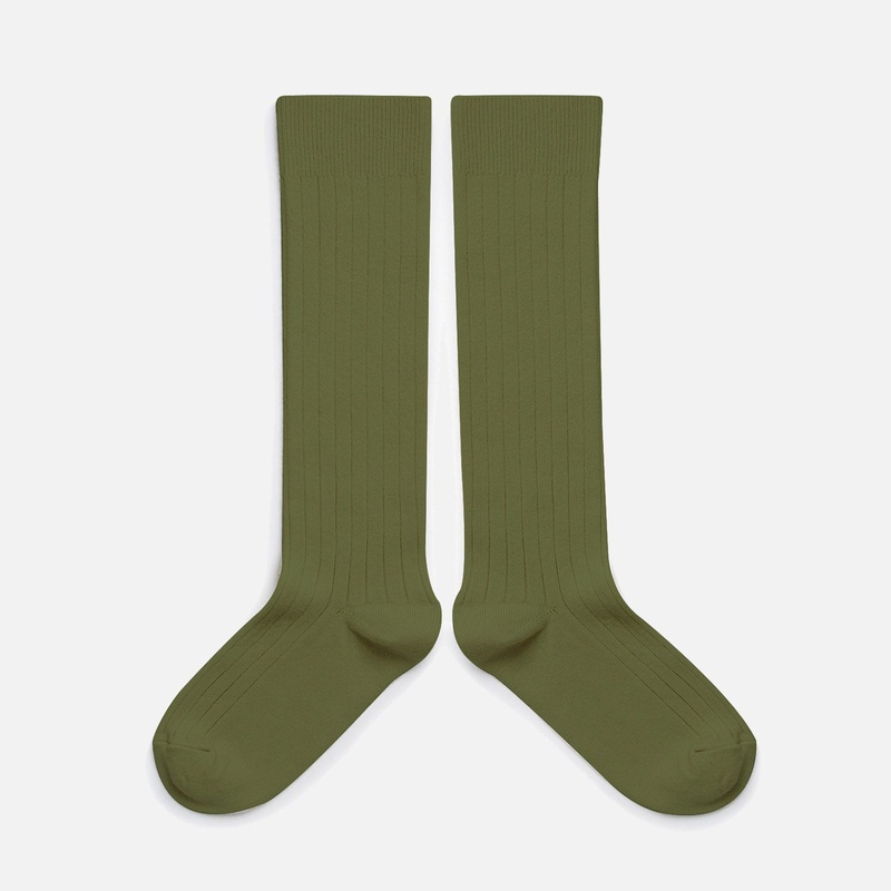 Adult’s Cotton Knee Socks – Olive