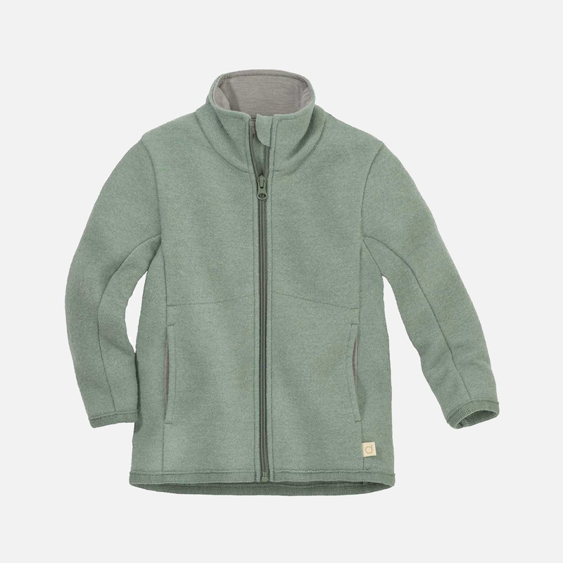 Baby & Kids Light weight Boiled Merino Wool  Zip Jacket – Jade
