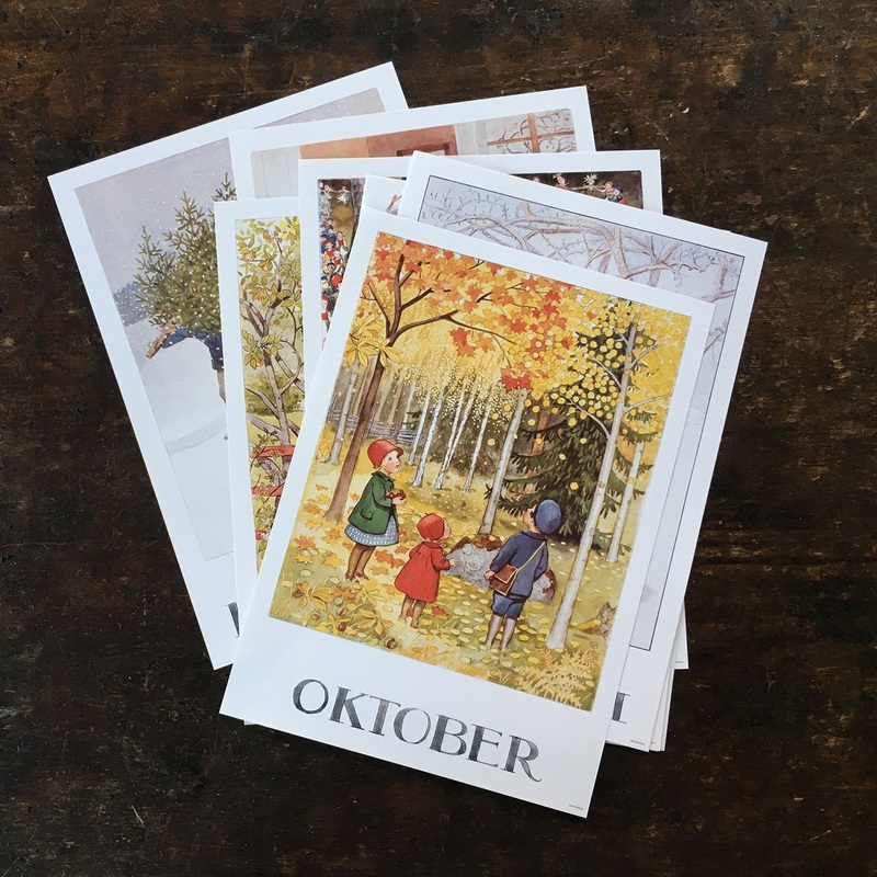 Elsa Beskow Set of All Month’s Prints – A4