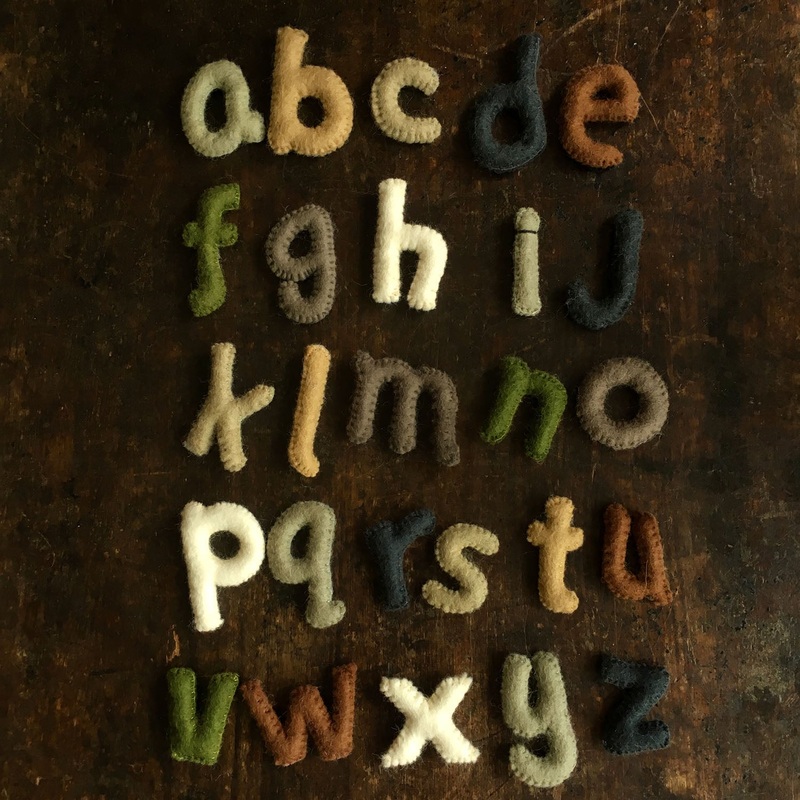 Felted Wool Lower Case Alphabet – Natural
