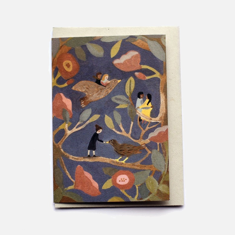 Greeting Card – Nightingales And Roses