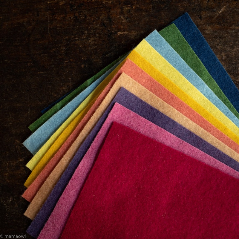 Large Wool Felt Sheets – Bold Colours