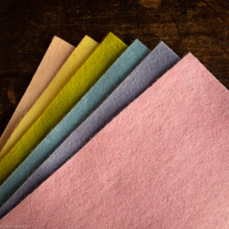 Small Wool Felt Sheets – Pastel Colours