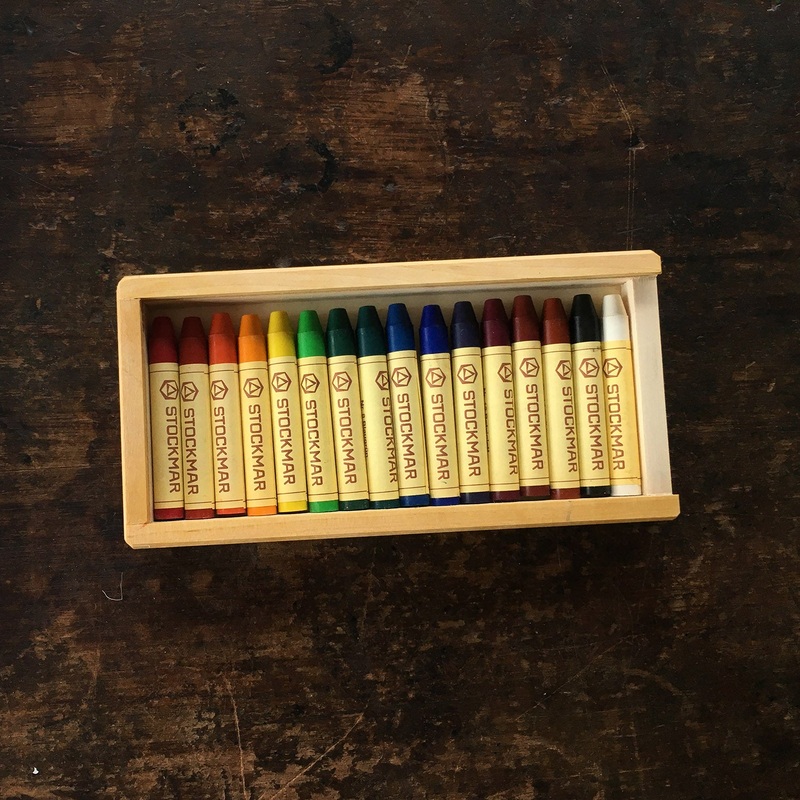Wax Stick Crayons in Wooden Box – Set of 16
