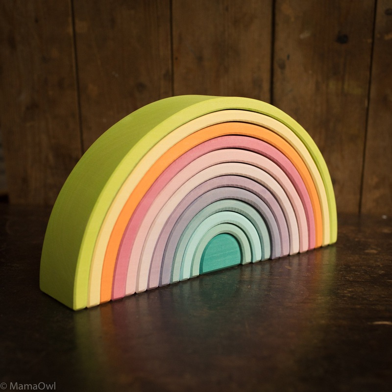Wooden 12 Piece Rainbow – Pastel