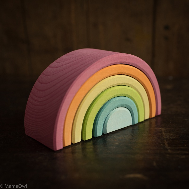 Wooden 6 Piece Rainbow – Pastel
