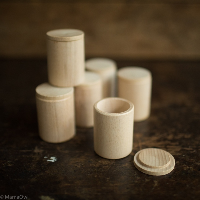 Wooden Natural Cups With Covers – 6 Pieces