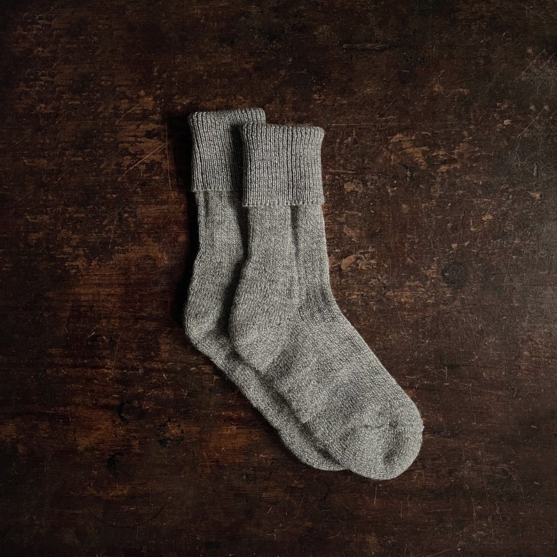 Adults Wool Rib Sock with Reinforced Sole – Grey Melange