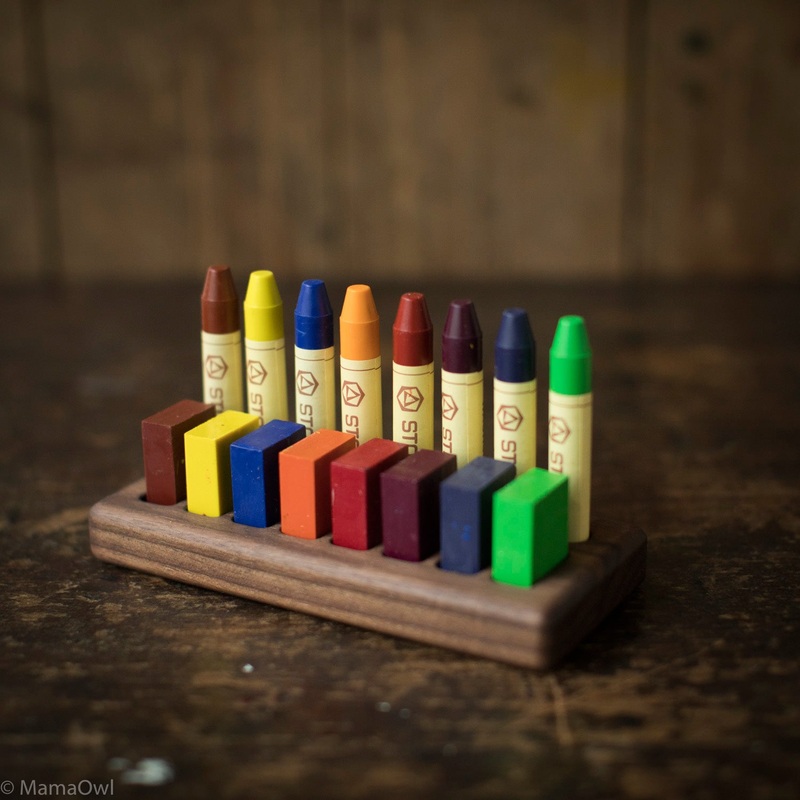Handmade Walnut Wax Block & Crayon Holder 8/8