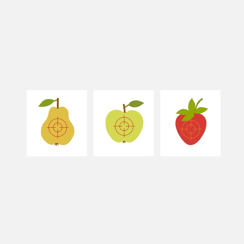 Wooden Targets – Fruit – Set of 3