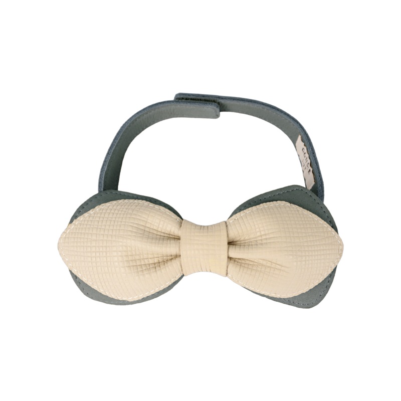 Keesje Bow Tie | Cream Scored Leather
