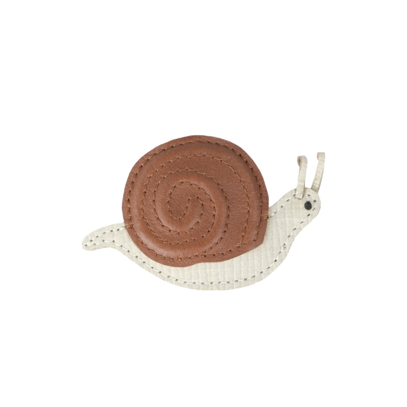 Lipu Clip | Snail | Cream Scored Leather