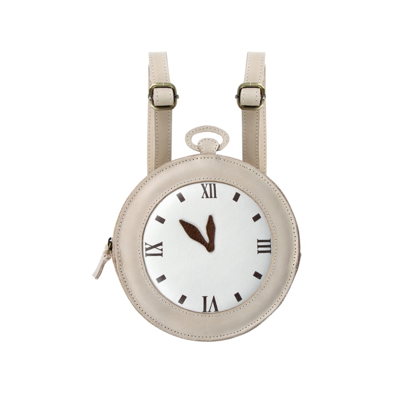 Logio Backpack | Clock | Ivory Classic Leather