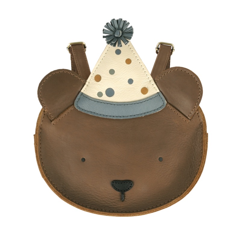 Louen Schoolbag | Festive Bear | Cognac Classic Leather