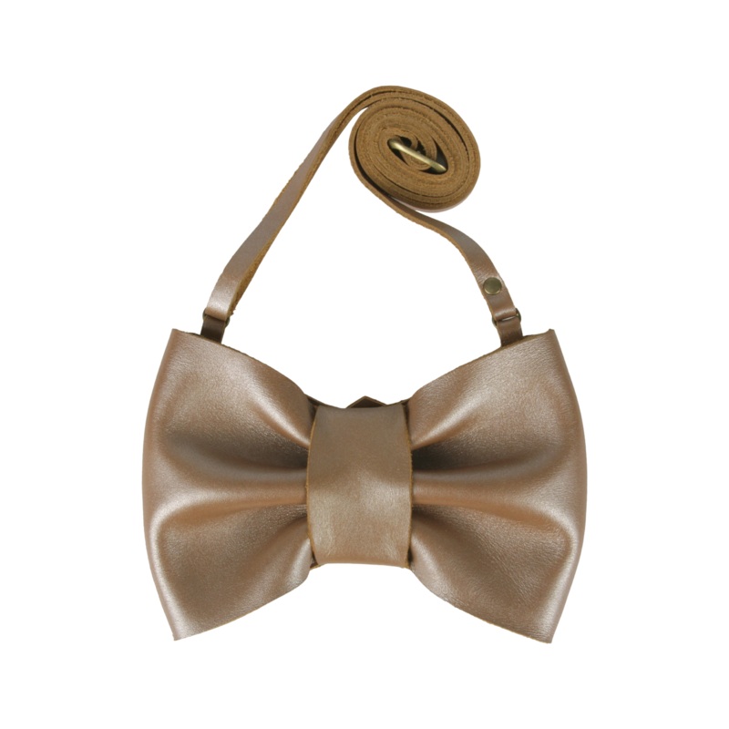 Viona Purse | Bow | Clay Metallic Leather