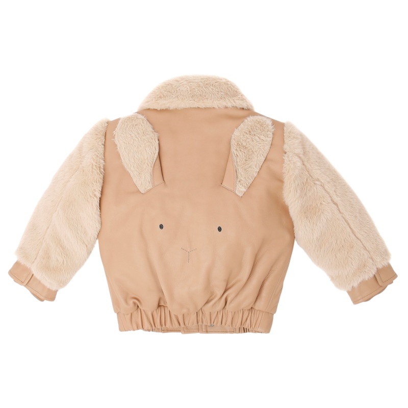 Yuki Leather Jacket | Fluffy Bunny | Light Rust Leather