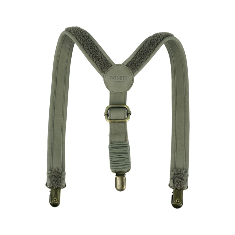 Bay Suspenders | Stone Curly Faux Fur