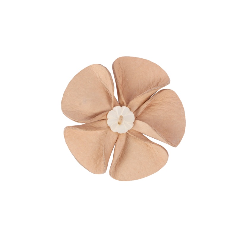 Zaza Fields Hairclip | Peony | Light Rose Leather