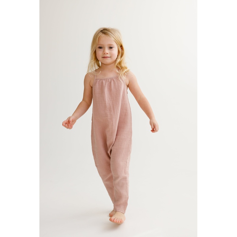 Girls Spaghetti Tie Strap Overall – Muslin