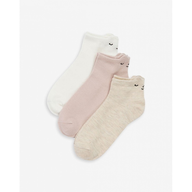 Minene Footie Socks – pack of 3 pairs – Pink / Cream