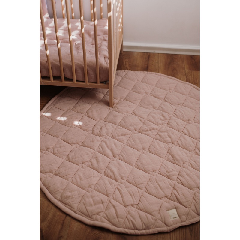 Muslin Round Quilted Play Mat 120cm