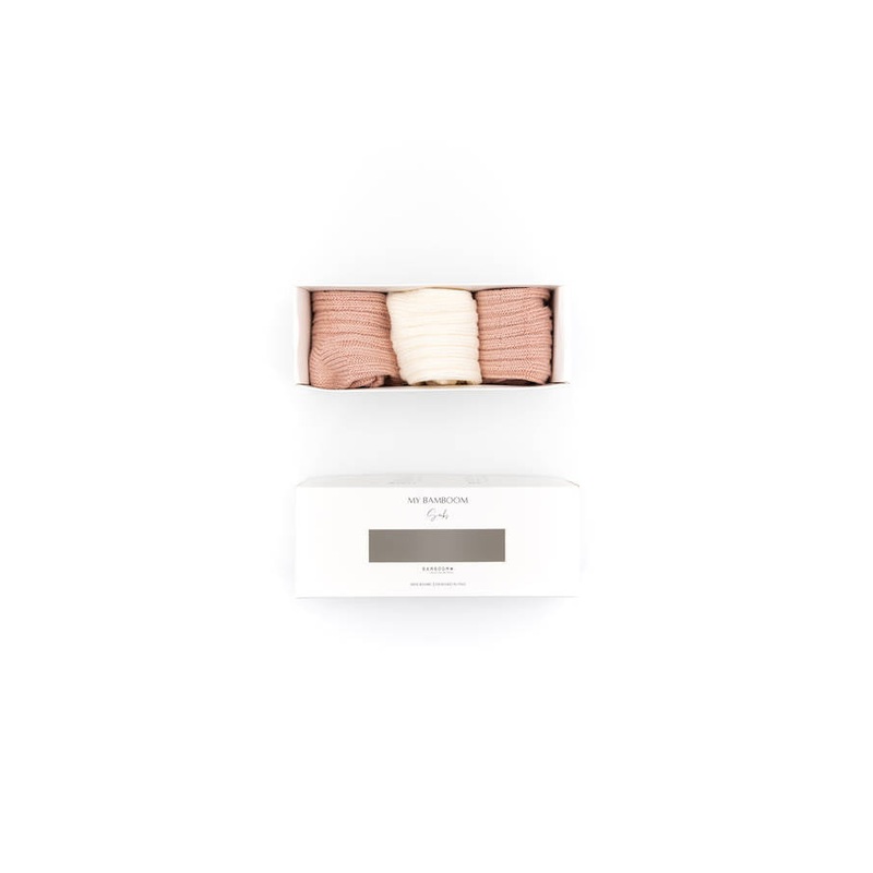 3PC in GIFT BOX Thick Socks – Nude Pink 47