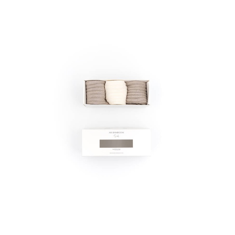 3PC in GIFT BOX Thick Socks – Sand 09