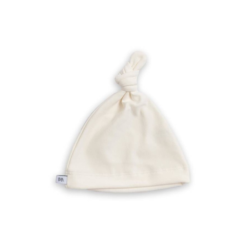 Hat newborn with Pure knot – CREAM 02